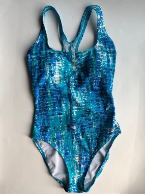 Speedo Blue Patterned One-Piece Swimsuit. 6